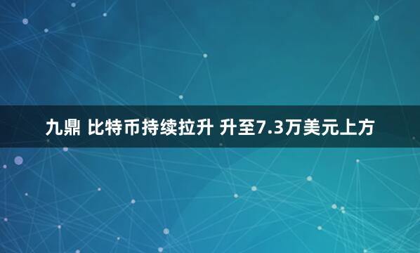 九鼎 比特币持续拉升 升至7.3万美元上方